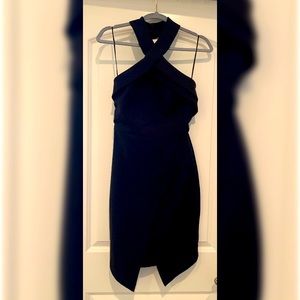 Adelyn Rae Cross Neck Mini Dress